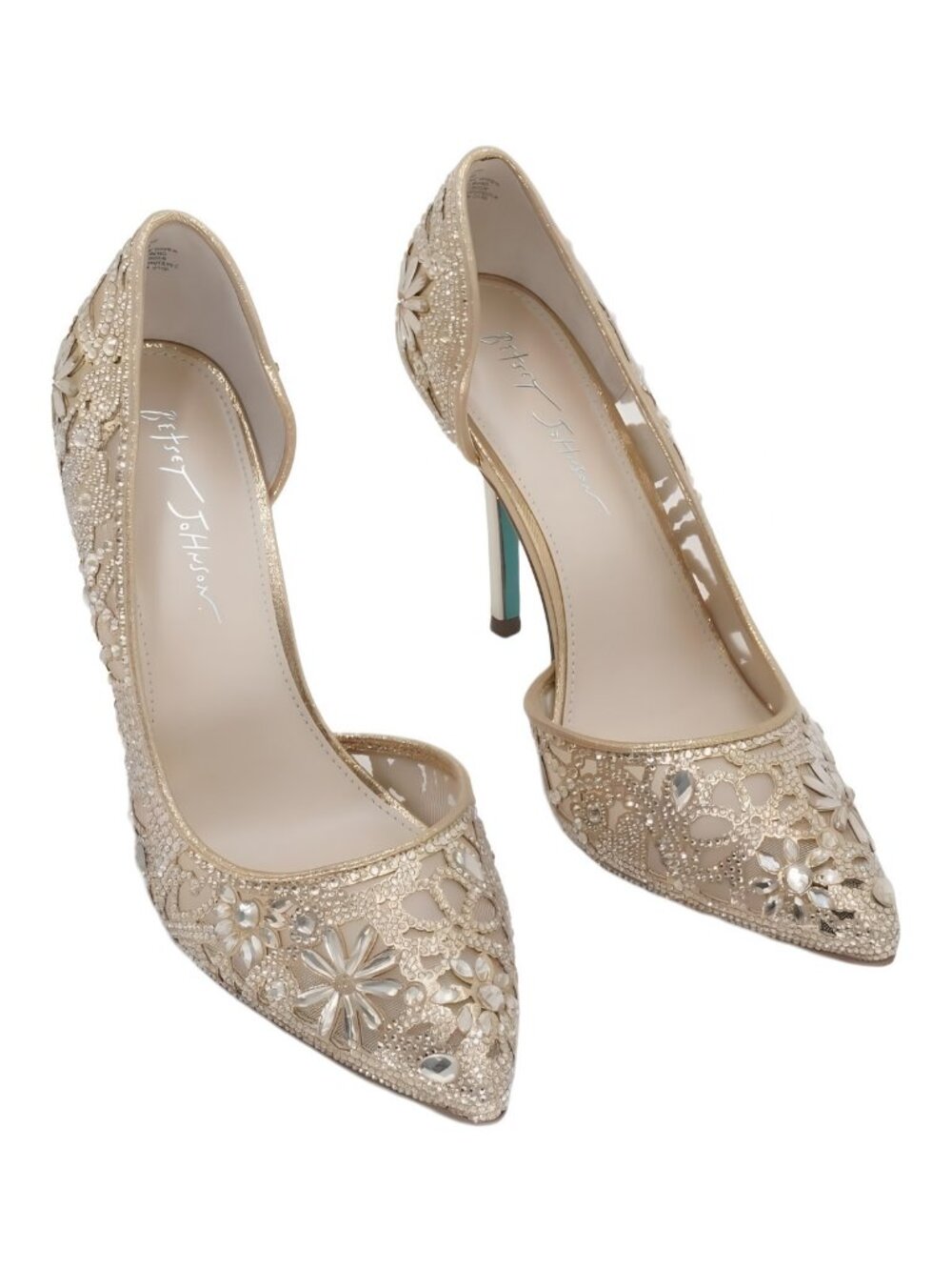 Betsey Johnson Gold Embellished Pointed-Toe Heels